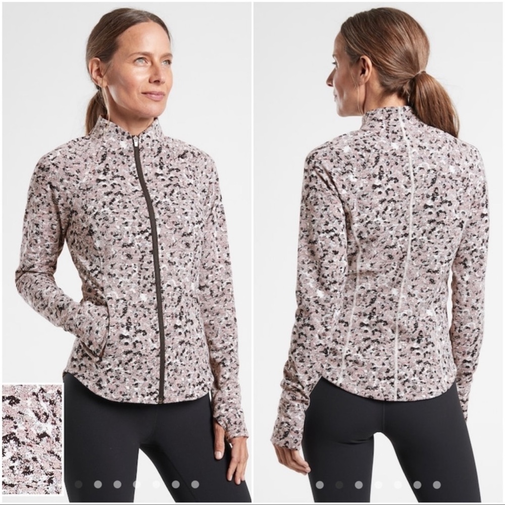 Athleta Pink Speckled Full-Zip Jacket